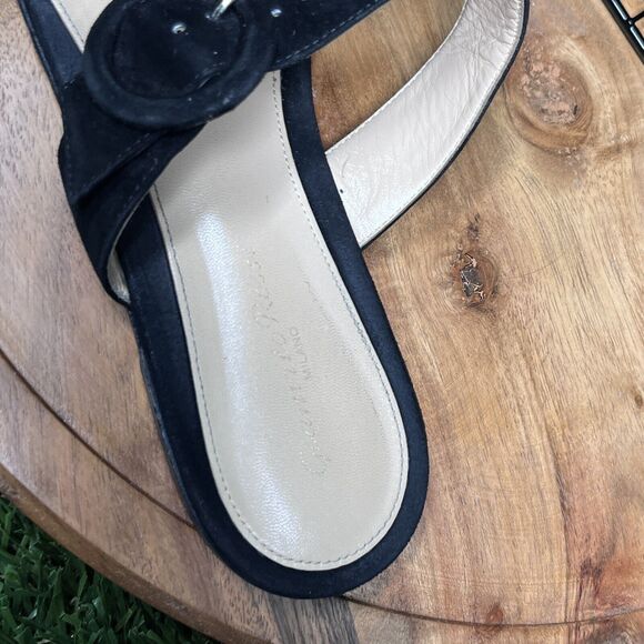 GIANVITO ROSSI Flats Women 41EU/10US Black Made In Italy Suede Sandals 2270 - Picture 4 of 11